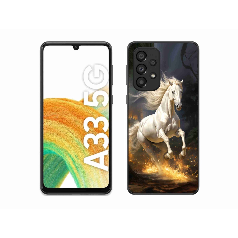 Gelový kryt mmCase na Samsung Galaxy A33 5G - bílý kůň 2