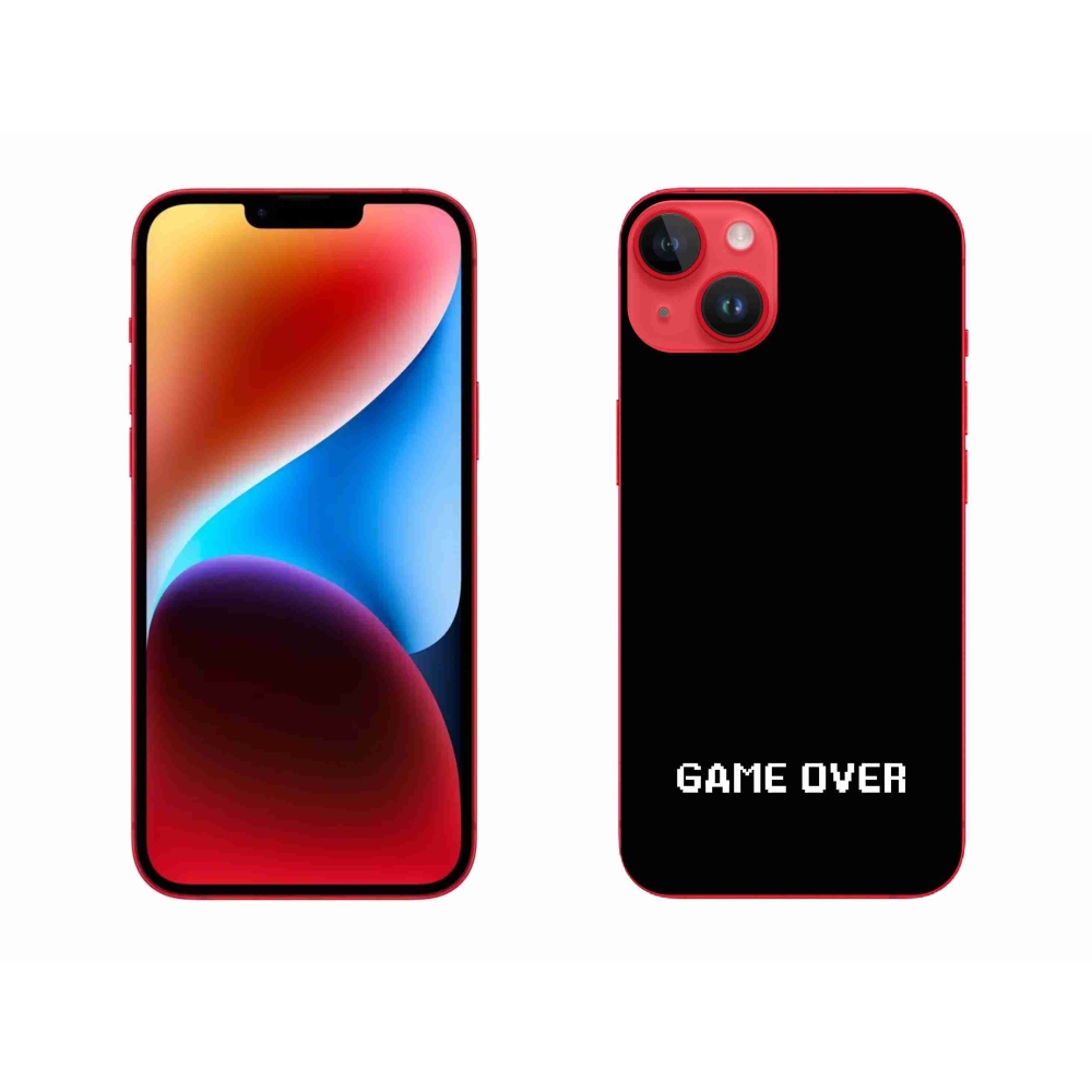 Gelový kryt mmCase na iPhone 14 Plus - game over černé pozadí