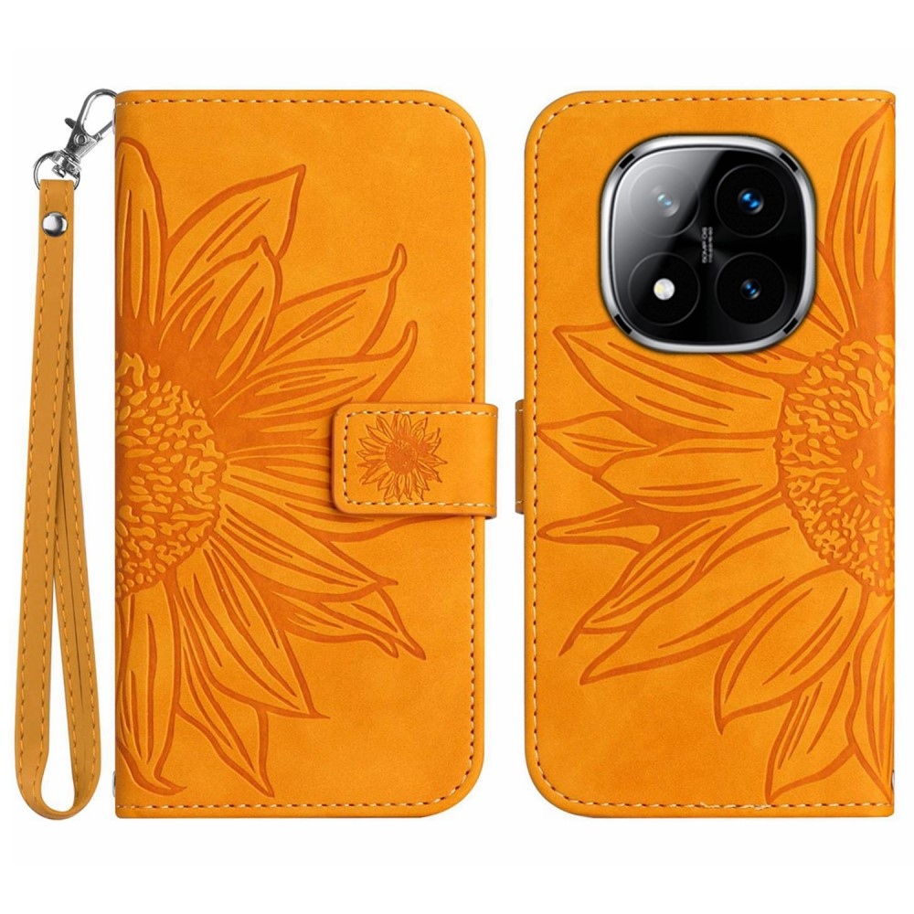 Sunflowers knížkové pouzdro na Xiaomi Redmi Note 14 Pro - žluté