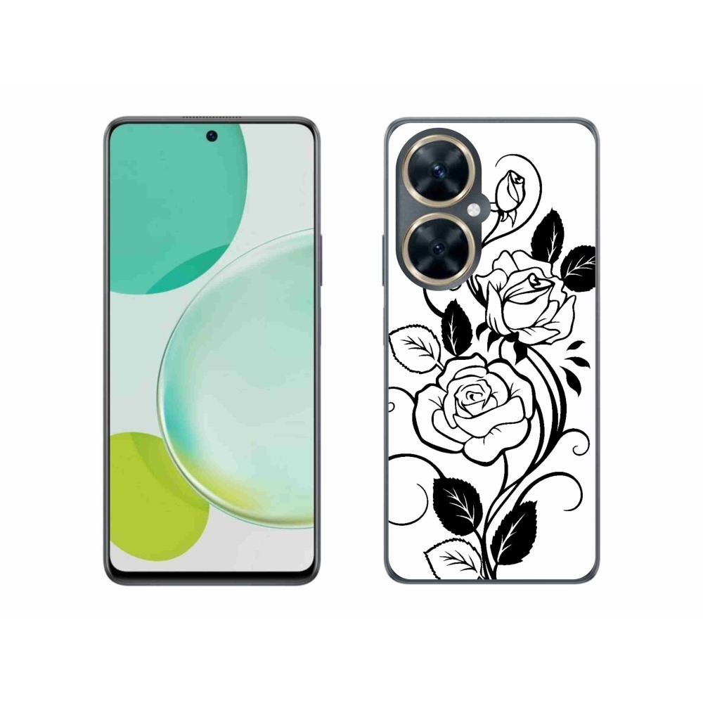 Gelový kryt mmCase na Huawei Nova 11i - černobílá růže