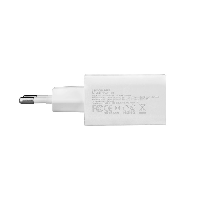 H33AC-E10 33W Cestovní Nabíječka Dual USB-A + USB-C White 