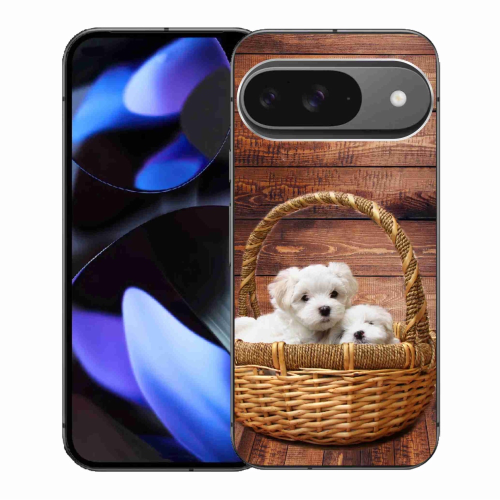 Gelový kryt mmCase na Google Pixel 9/9 Pro - štěňátka