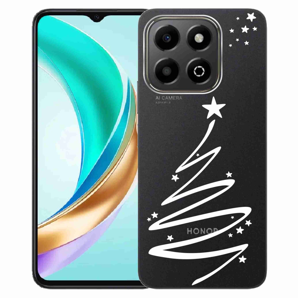 Gelový kryt mmCase na Honor X6b - bílý stromeček na průhledném pozadí