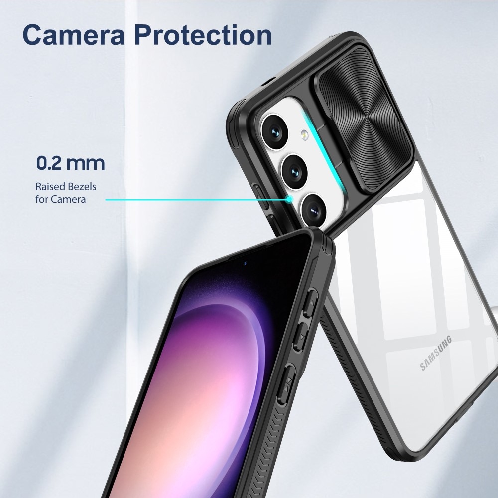 Backplate odolný kryt s krytkou fotoaparátu na Samsung Galaxy S25+ - černý