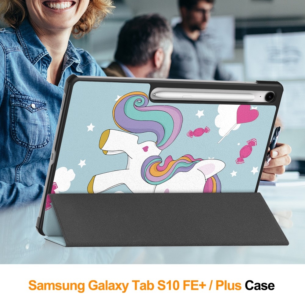 Patte chytré zavírací pouzdro na Samsung Galaxy Tab S10 FE+ - jednorožec
