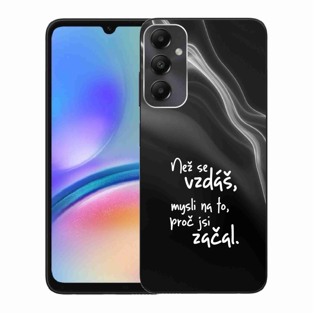 Gelový kryt mmCase na Samsung Galaxy A05s - citát 2 černé pozadí