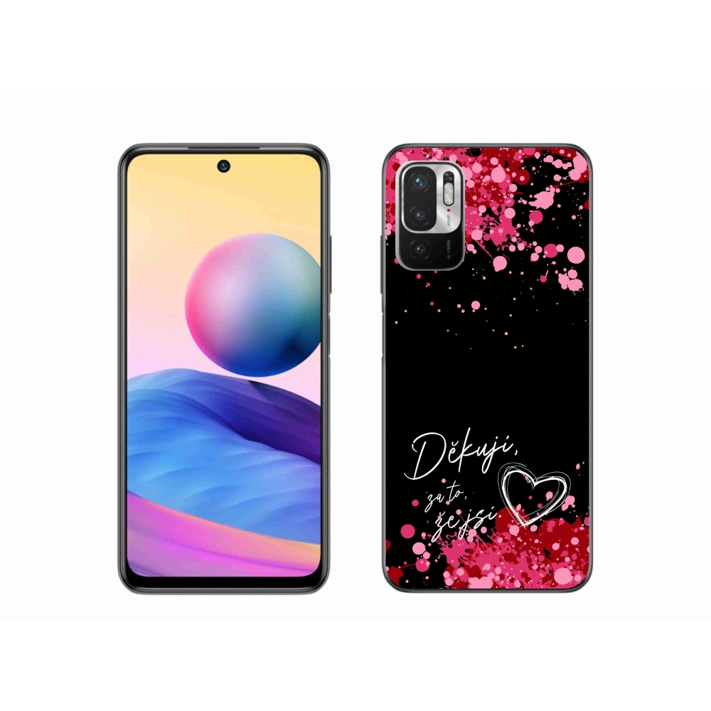 Gelový kryt mmCase na Xiaomi Redmi Note 10 5G - zamilovaný text 2 černé pozadí
