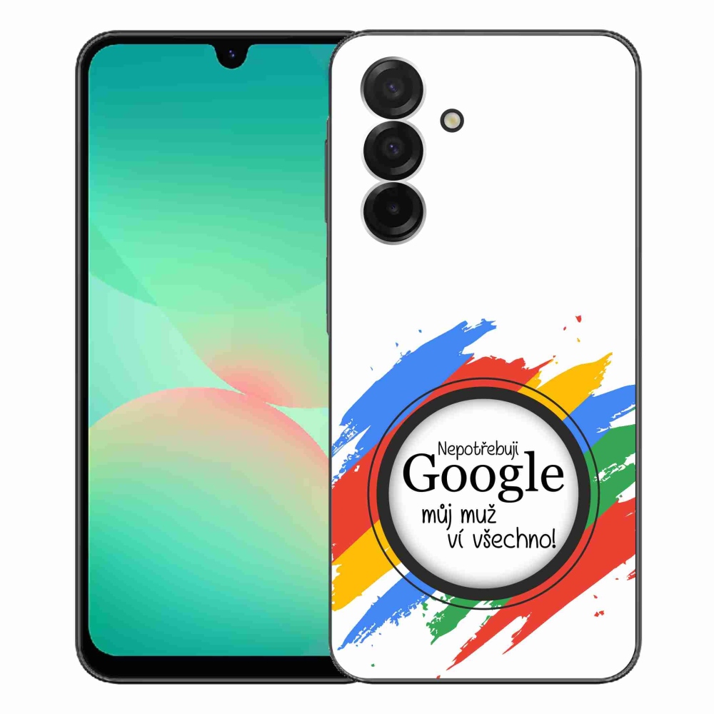 Gelový kryt mmCase na Samsung Galaxy A26 5G - muž ví všechno bílé pozadí