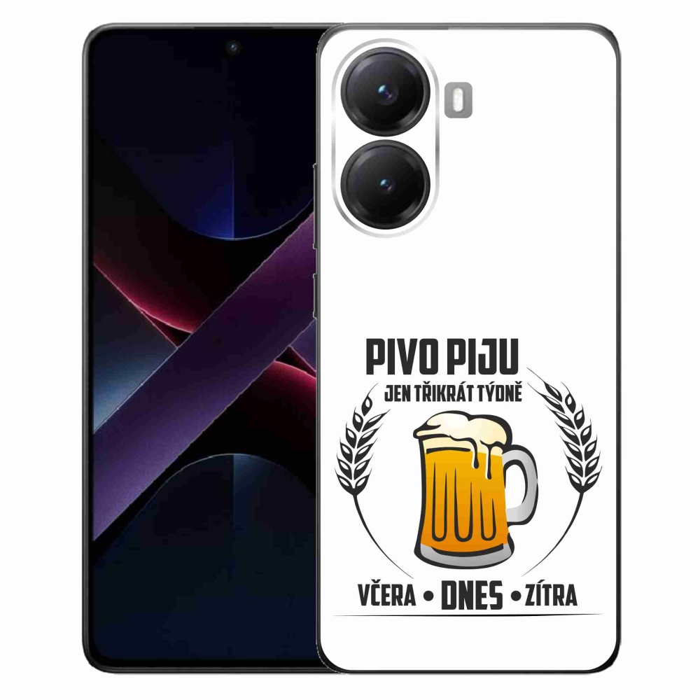Gelový kryt mmCase na Xiaomi Poco X7 Pro 5G - pivní motiv bílé pozadí