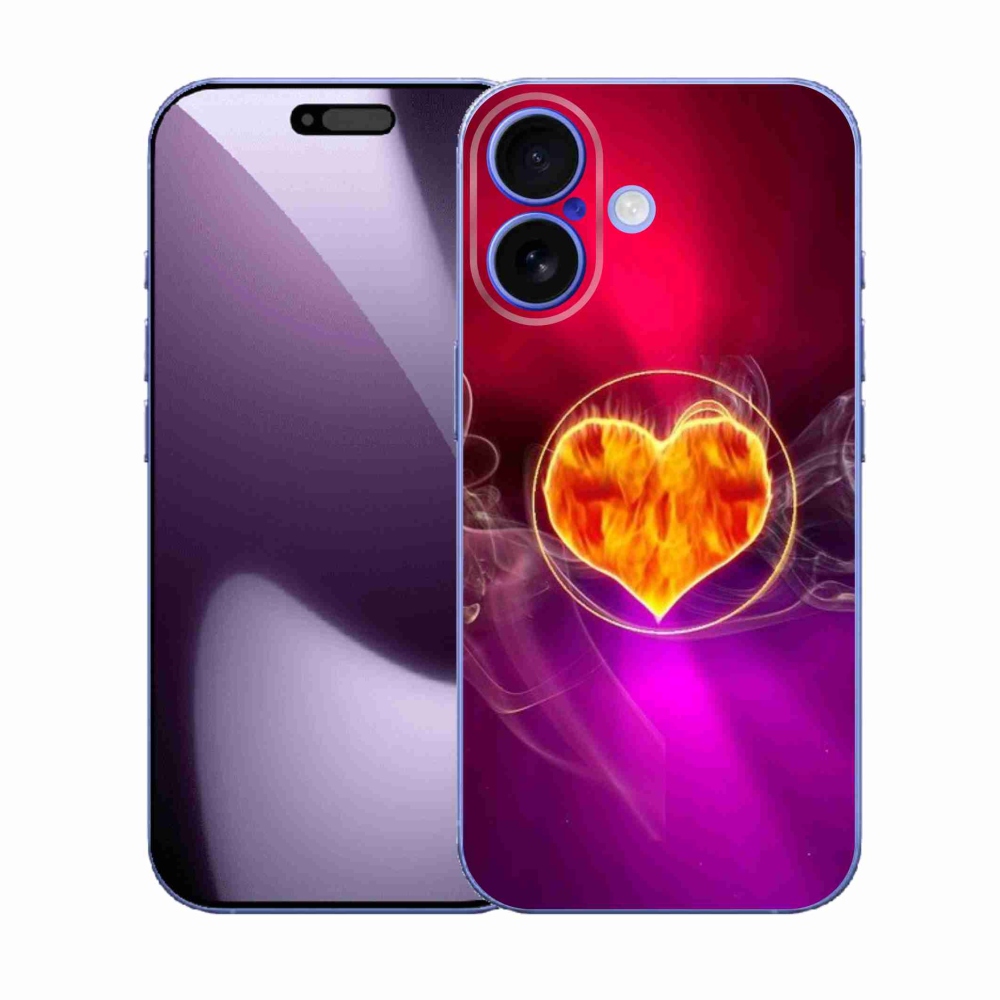 Gelový kryt mmCase na iPhone 17 - ohnivé srdce