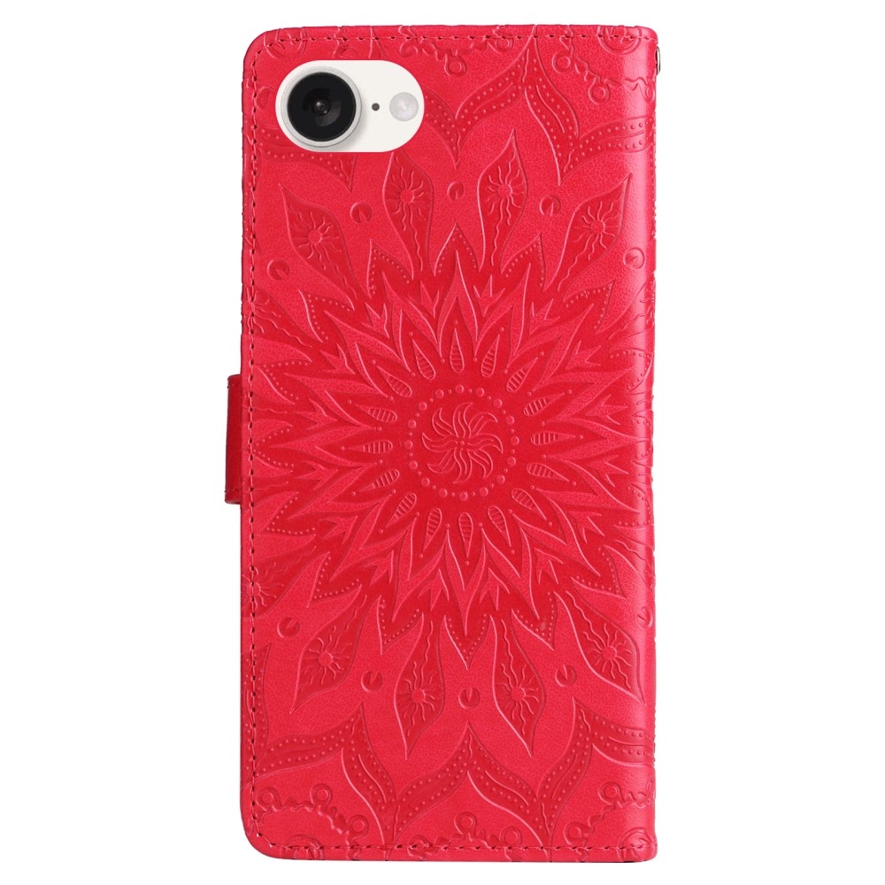 Sunflower knížkové pouzdro na iPhone 16e - červené