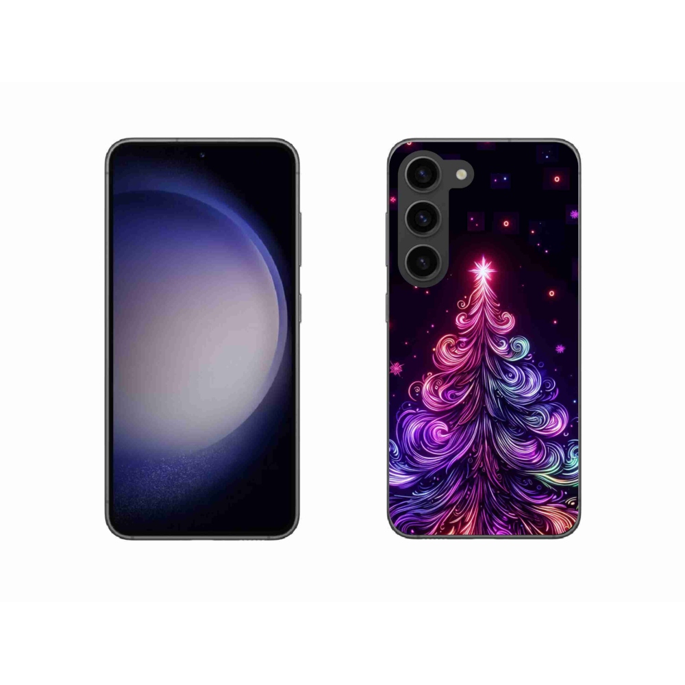 Gelový kryt mmCase na Samsung Galaxy S23 5G - neonový vánoční stromek 1