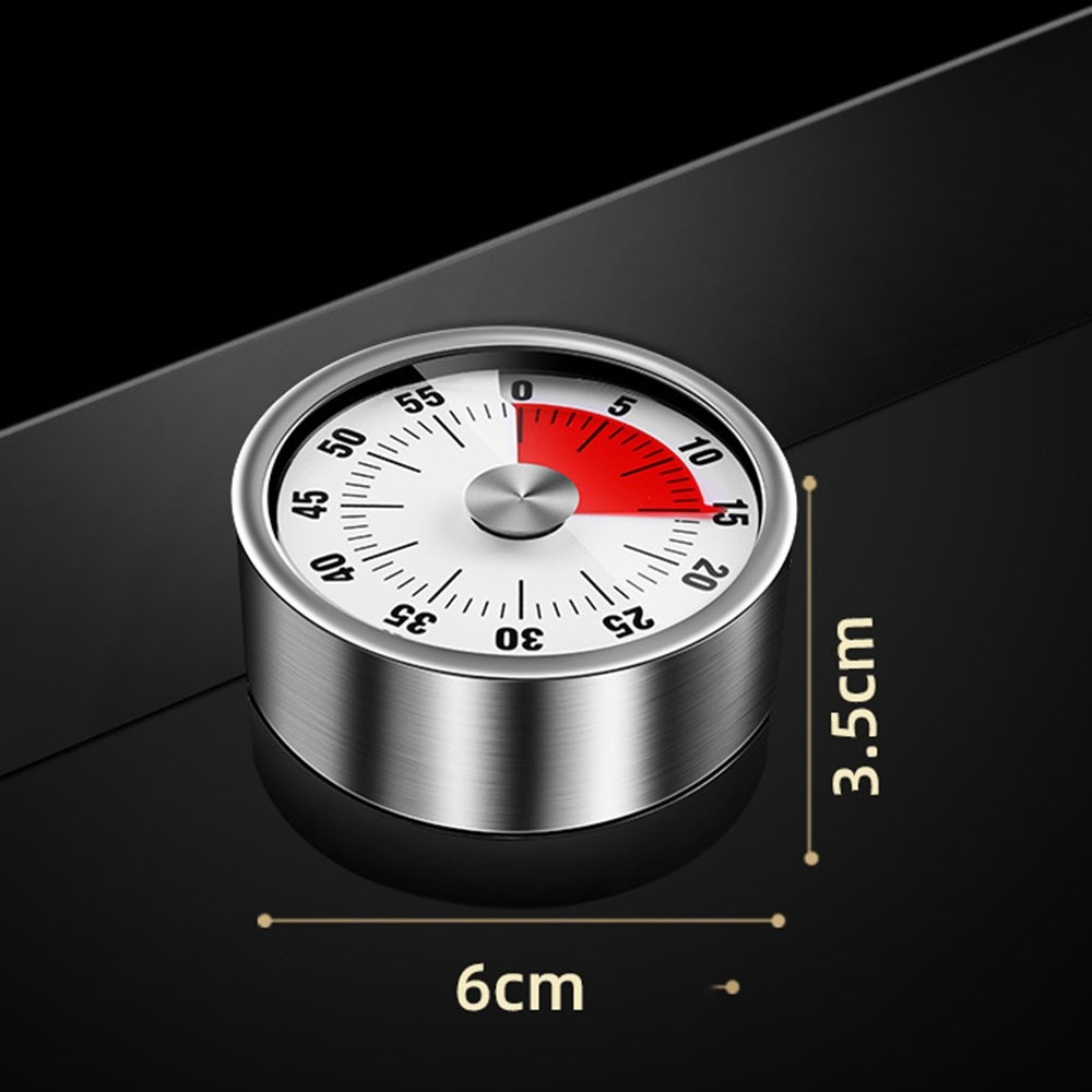 Mechanický kuchyňský časovač z nerezové oceli - bílý