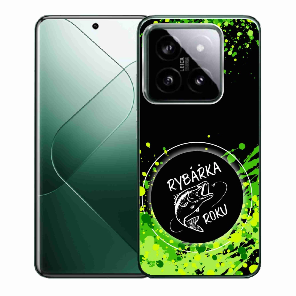 Gelový kryt mmCase na Xiaomi 14 - rybářka roku černé pozadí