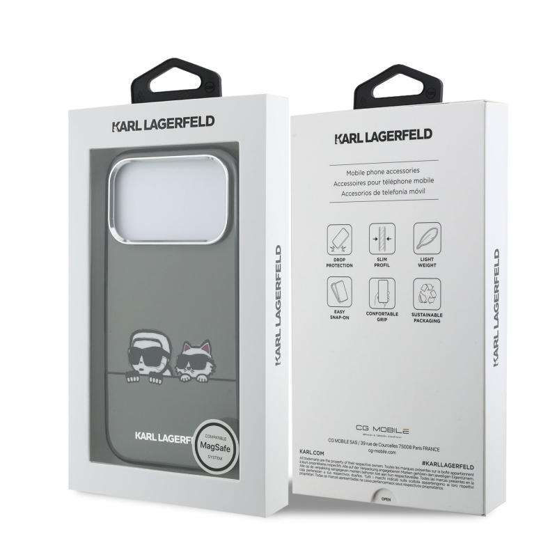 Karl Lagerfeld IML K&CH Heads Logo MagSafe Zadní Kryt pro iPhone 17 Pro Black