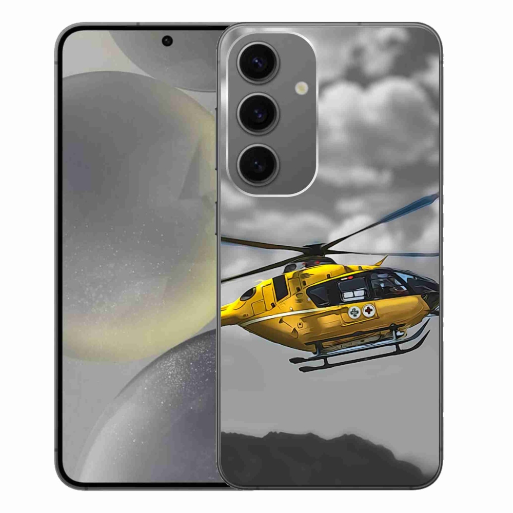Gelový kryt mmCase na Samsung Galaxy S24+ - žlutá helikoptéra