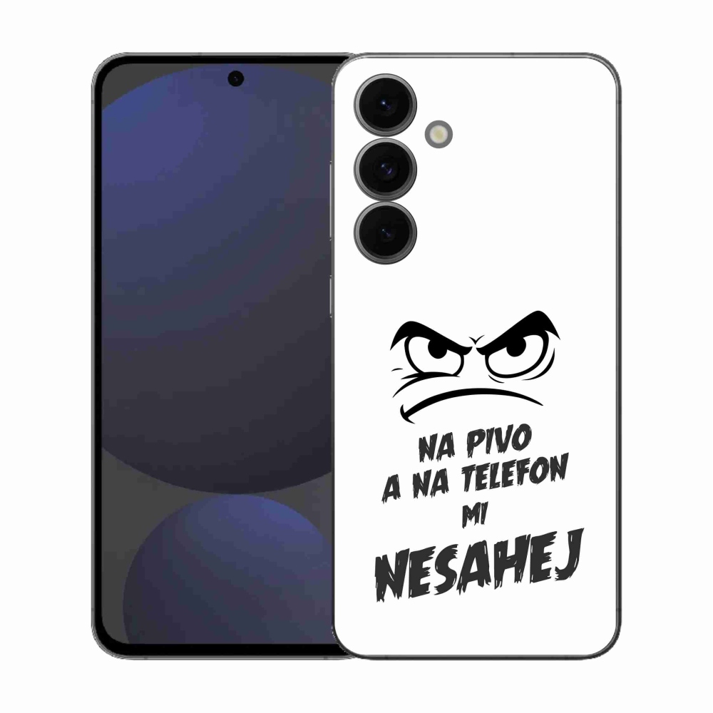 Gelový kryt mmCase na Samsung Galaxy S25 FE - pivní motiv 2 bílé pozadí