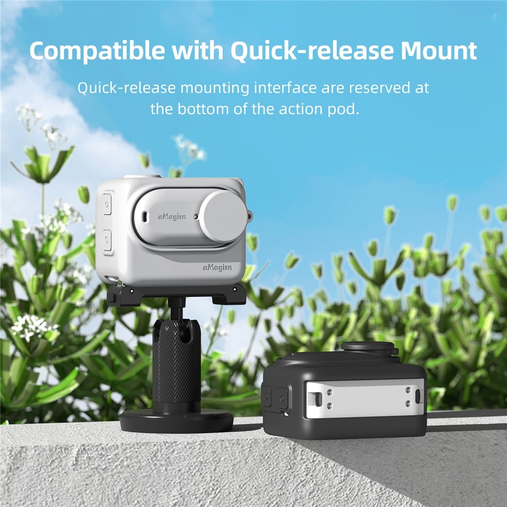 Silikonový ochranný obal AMAGISN s poutkem pro Insta360 GO 3S - černé