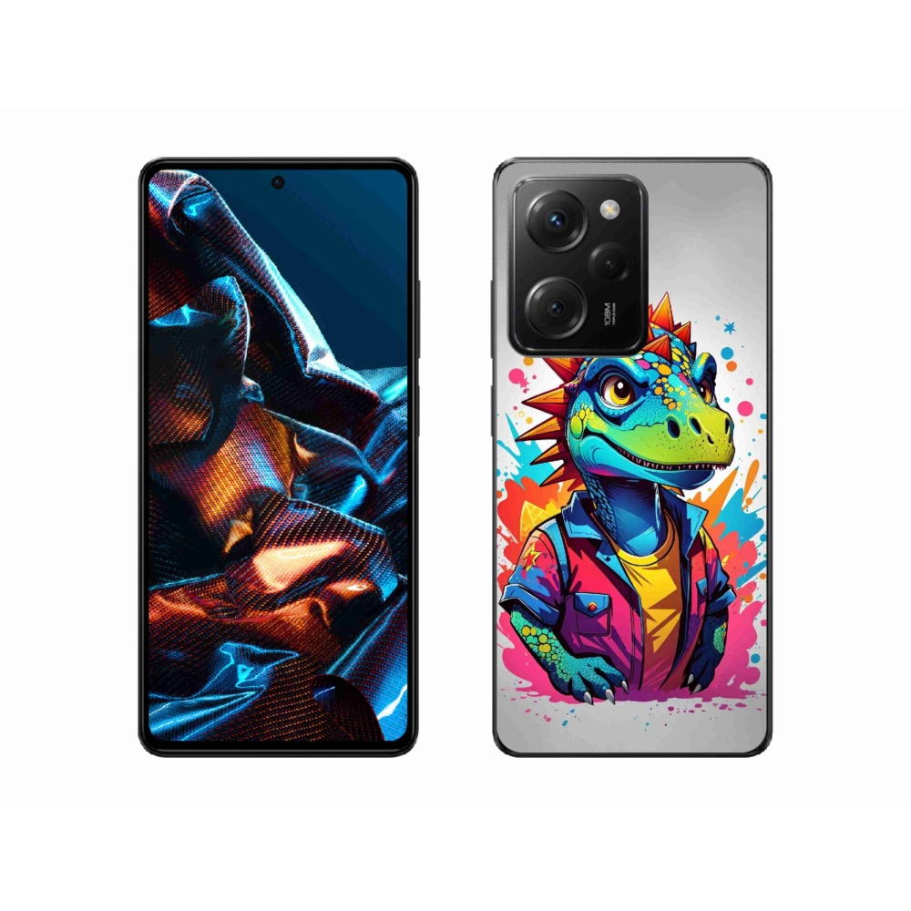 Gelový kryt mmCase na Xiaomi Poco X5 Pro 5G - barevný dinosaurus