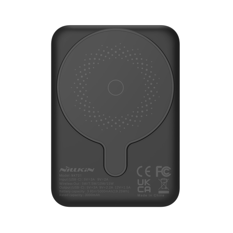 Nillkin NKT21 PowerStone Magnetická Powerbanka 5000mAh 15W Black
