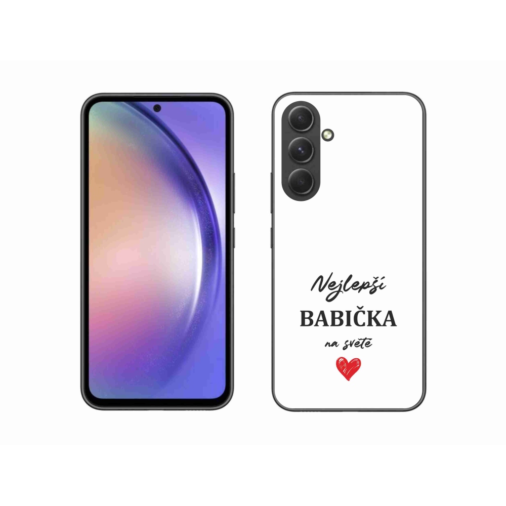 Gelový kryt mmCase na Samsung Galaxy A54 5G - nejlepší babička 1 bílé pozadí