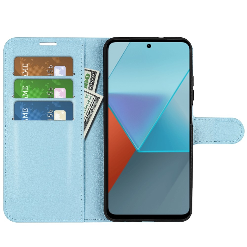 Litchi knížkové pouzdro na Xiaomi Redmi Note 13 Pro 5G/Poco X6 5G - modré