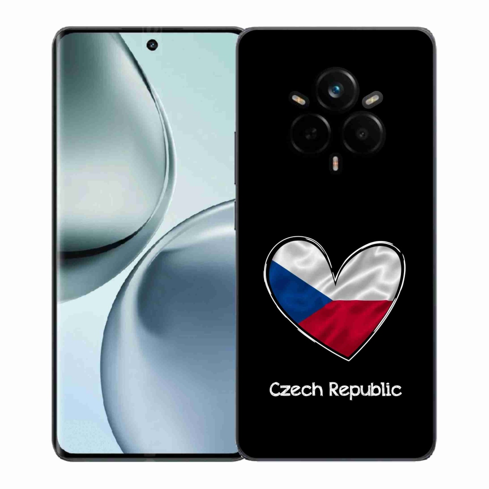 Gelový kryt mmCase na Realme 14 Pro+ 5G - vlajka srdce černé pozadí