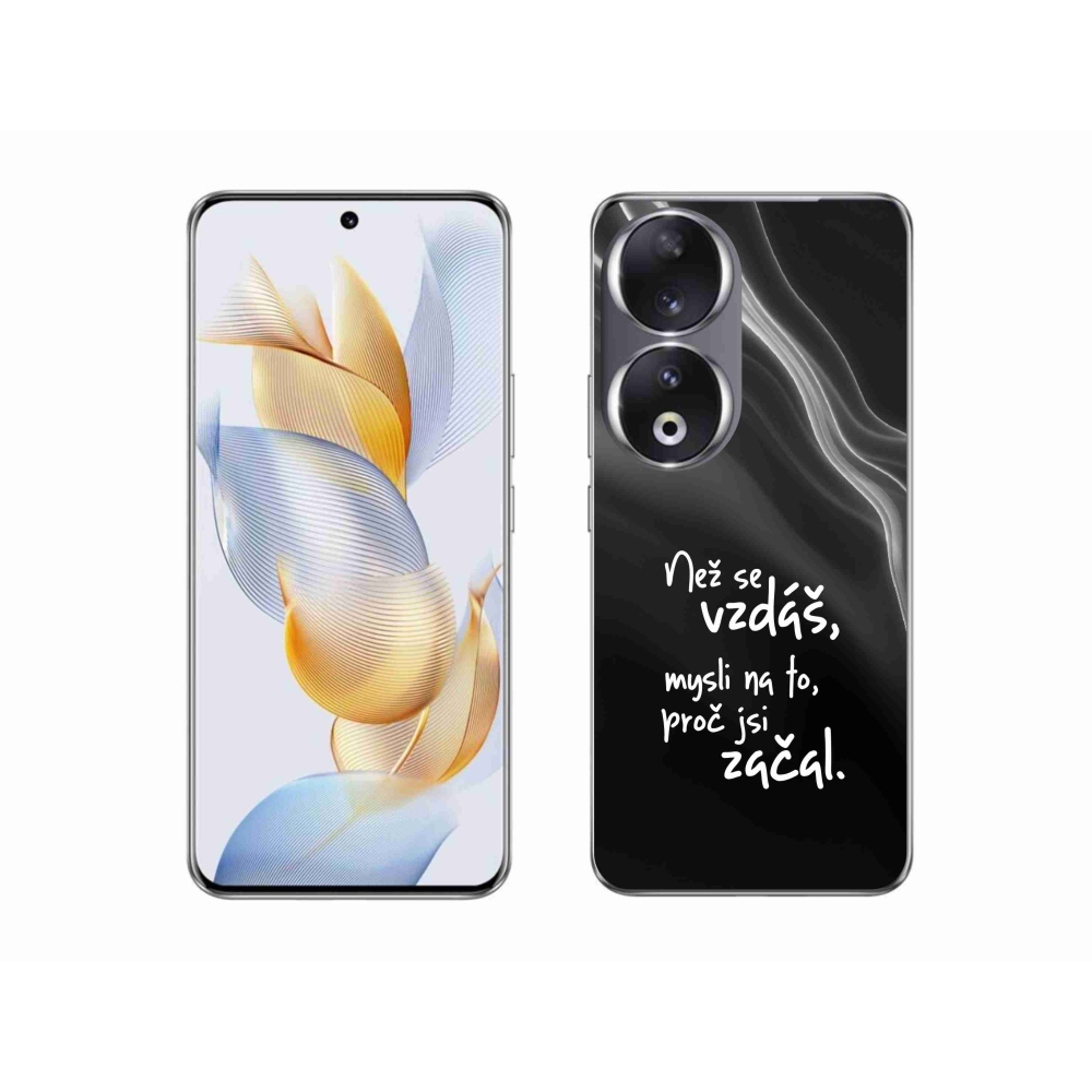 Gelový kryt mmCase na Honor 90 - citát 2 černé pozadí