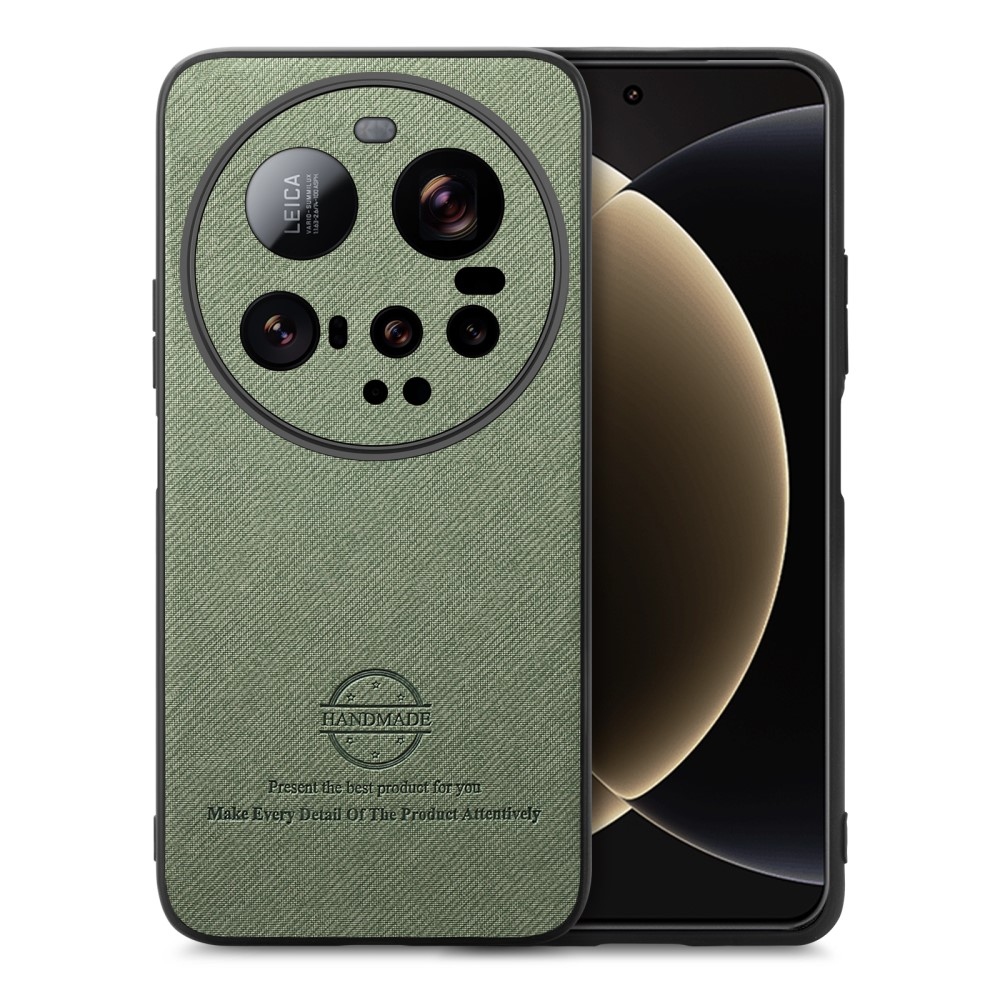 Crafted gelový obal s umělou kůží na Xiaomi 15 Ultra - zelený
