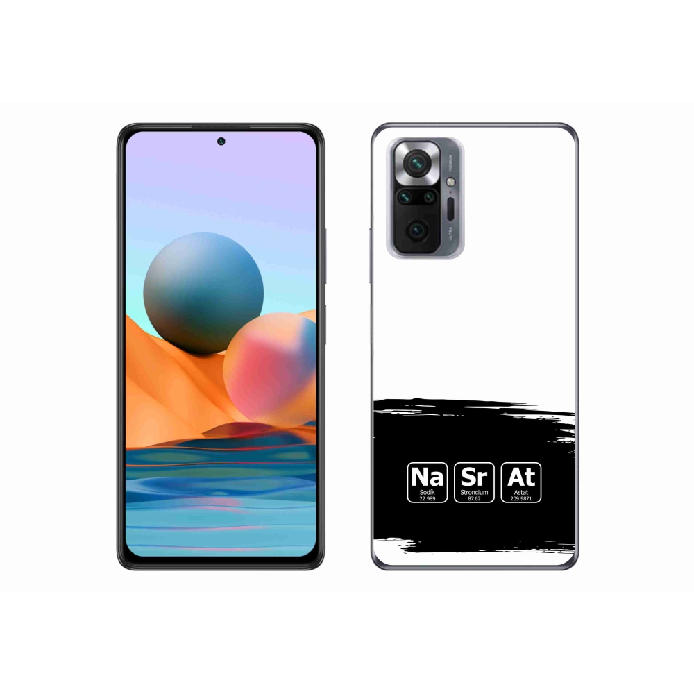 Gelový kryt mmCase na Xiaomi Redmi Note 10 Pro - chemické prvky černobílé pozadí