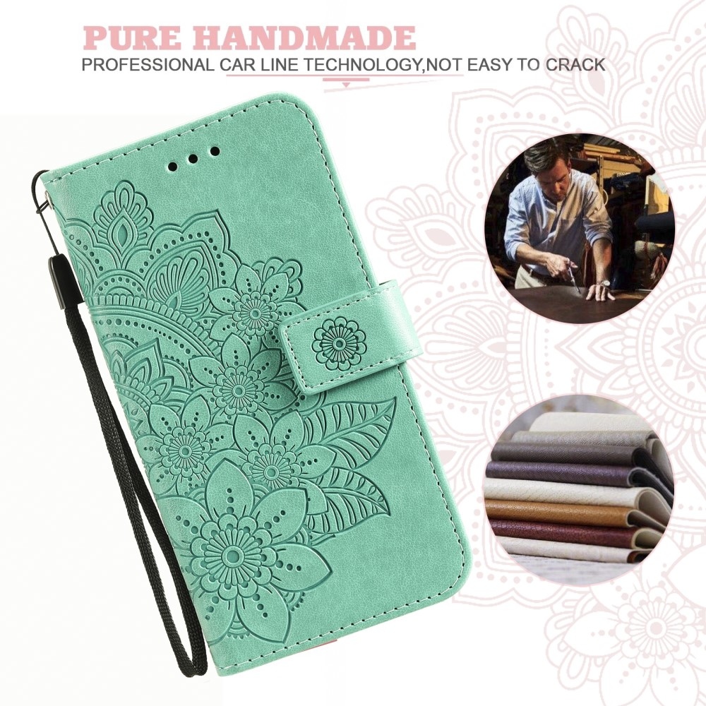 Mandala knížkové pouzdro na Xiaomi Redmi A3 - modrozelené