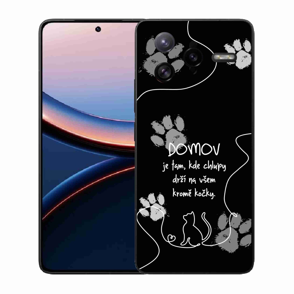 Gelový kryt mmCase na Xiaomi Poco F7 Ultra - kočičí motiv černé pozadí