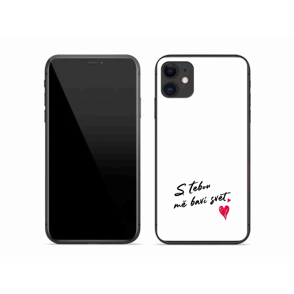 Gelový kryt mmCase na iPhone 11 - zamilovaný text 1 bílé pozadí