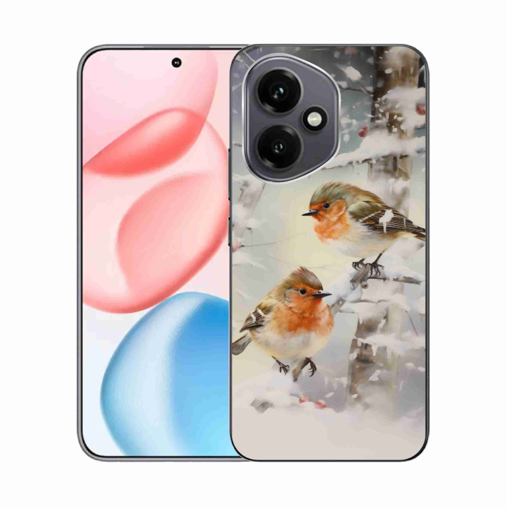 Gelový kryt mmCase na Honor 400 - ptáčci v zimě