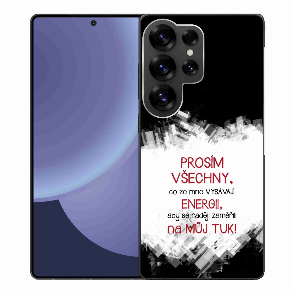 Gelový kryt mmCase na Samsung Galaxy S25 Ultra - vtipný text 1 červený