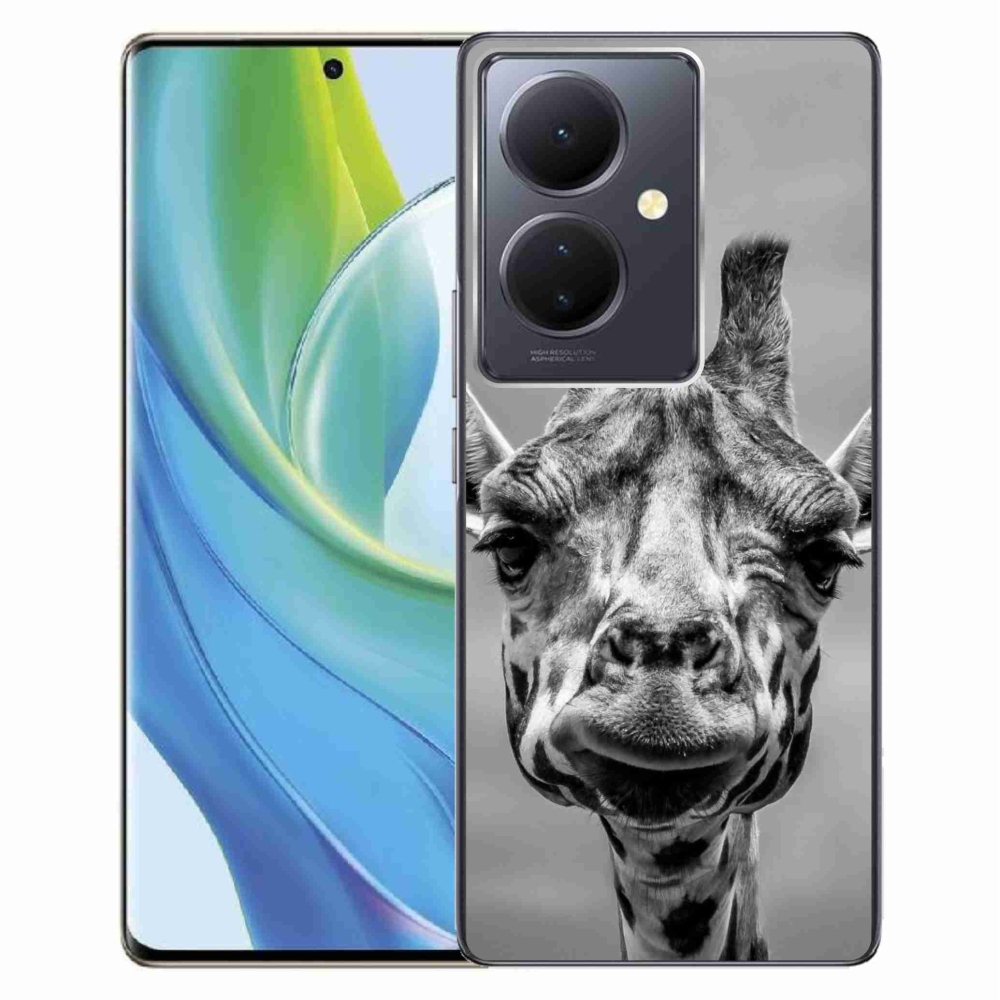 Gelový kryt mmCase na Vivo V29 Lite 5G - černobílá žirafa