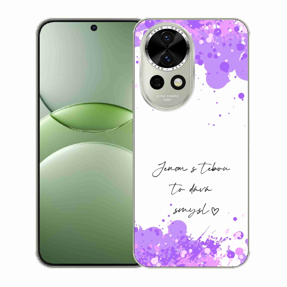 Gelový kryt mmCase na Huawei Nova 13 5G - zamilovaný text bílé pozadí