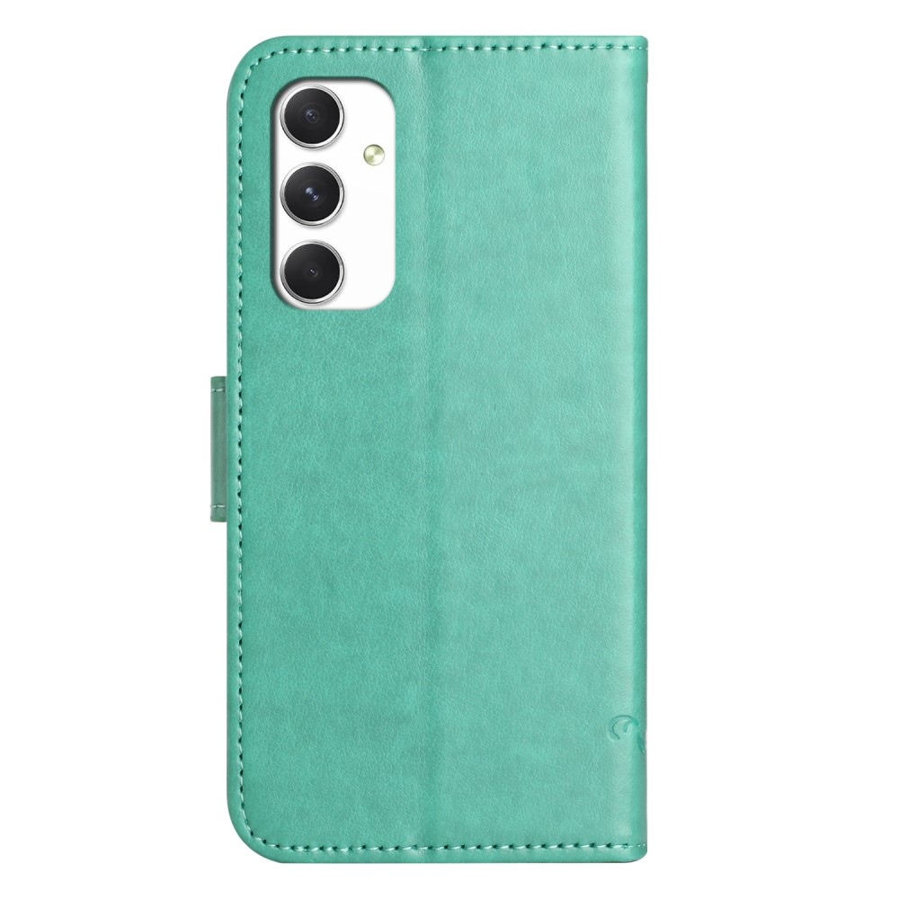 Flower knížkové pouzdro na Samsung Galaxy A16 4G/5G - modrozelené