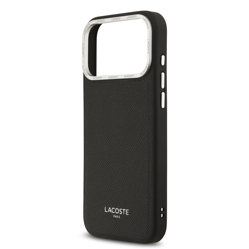 Lacoste PU Leather Champs Elysees MagSafe Zadní Kryt pro iPhone 17 Pro Max Black
