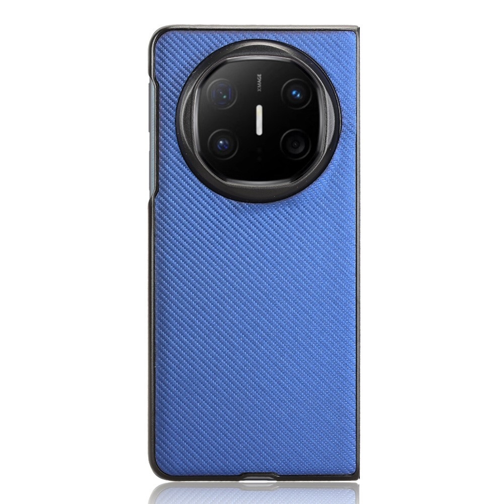 Textury plastový kryt s umělou kůží na Huawei Mate X6 - modrý