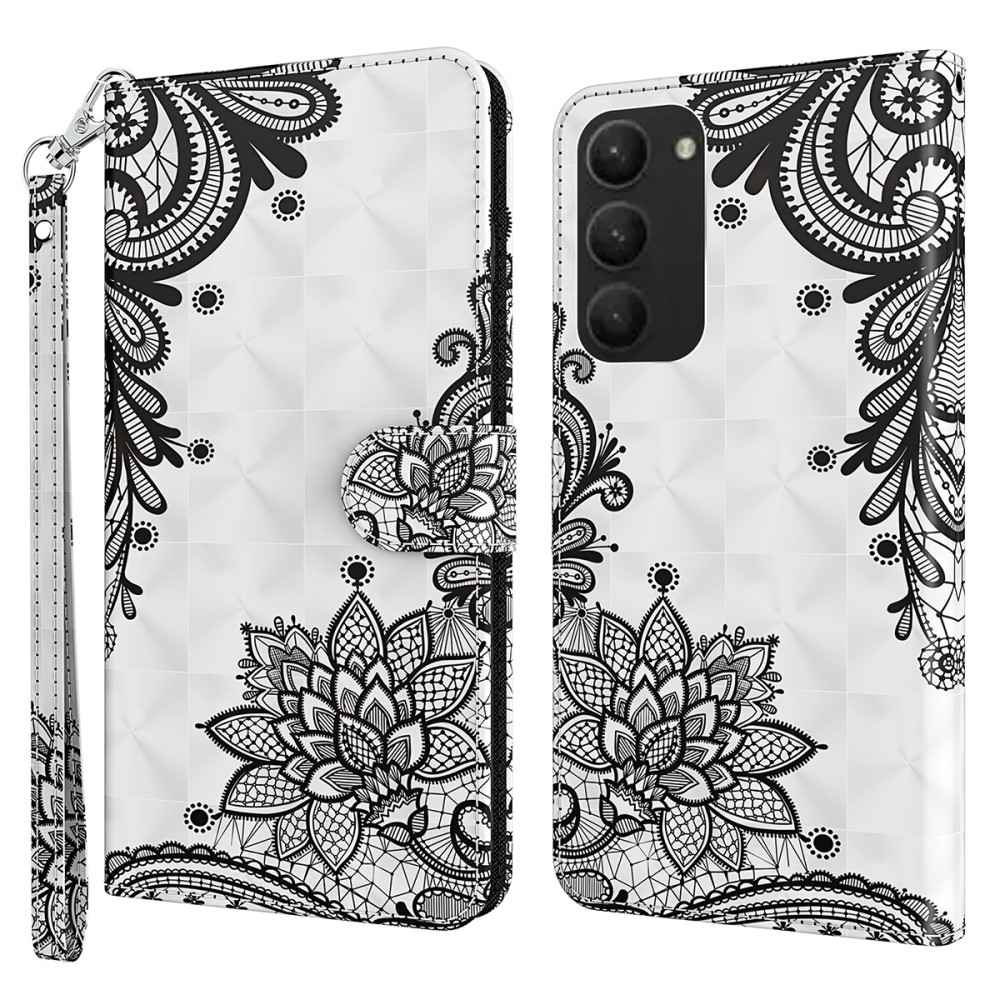 Print knížkové pouzdro na Samsung Galaxy S24+ - krajkový květ
