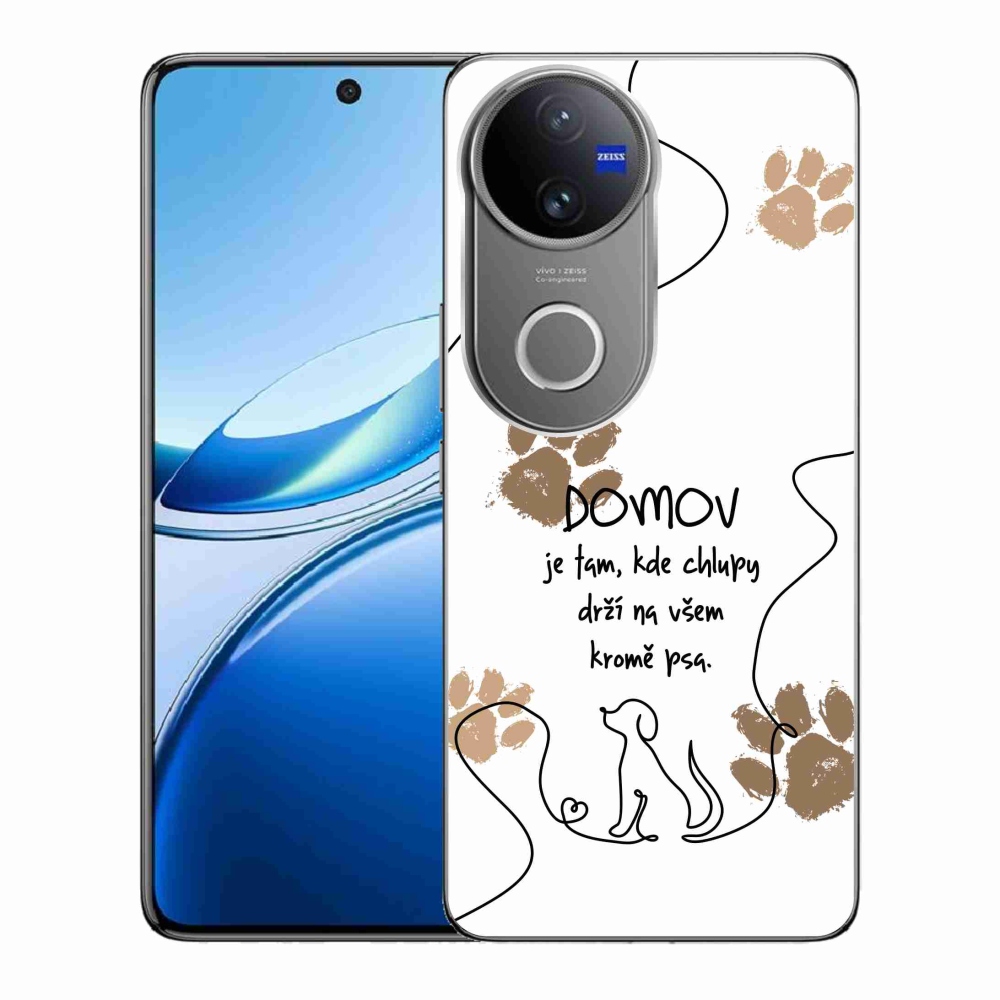 Gelový kryt mmCase na Vivo V50 5G - psí motiv bílé pozadí