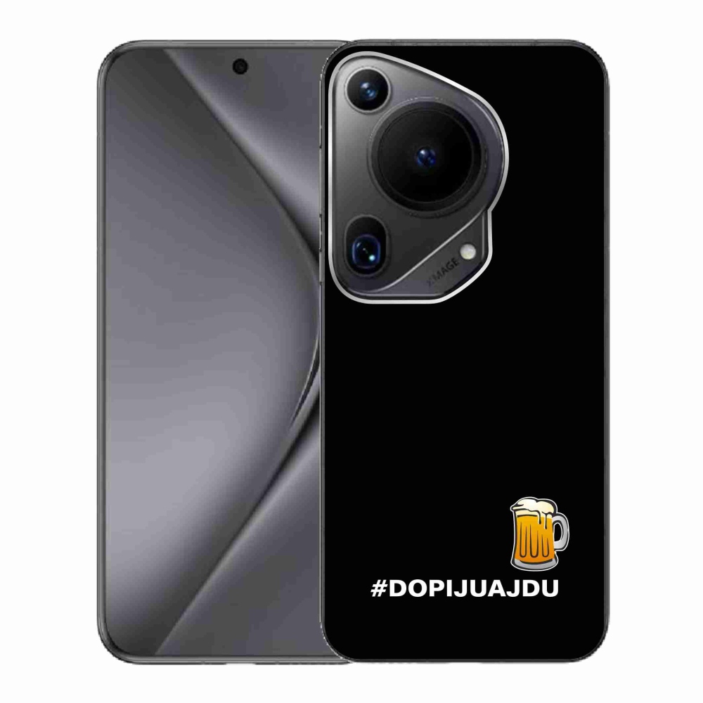 Gelový kryt mmCase na Huawei Pura 70 Ultra - pivní motiv 1 černé pozadí