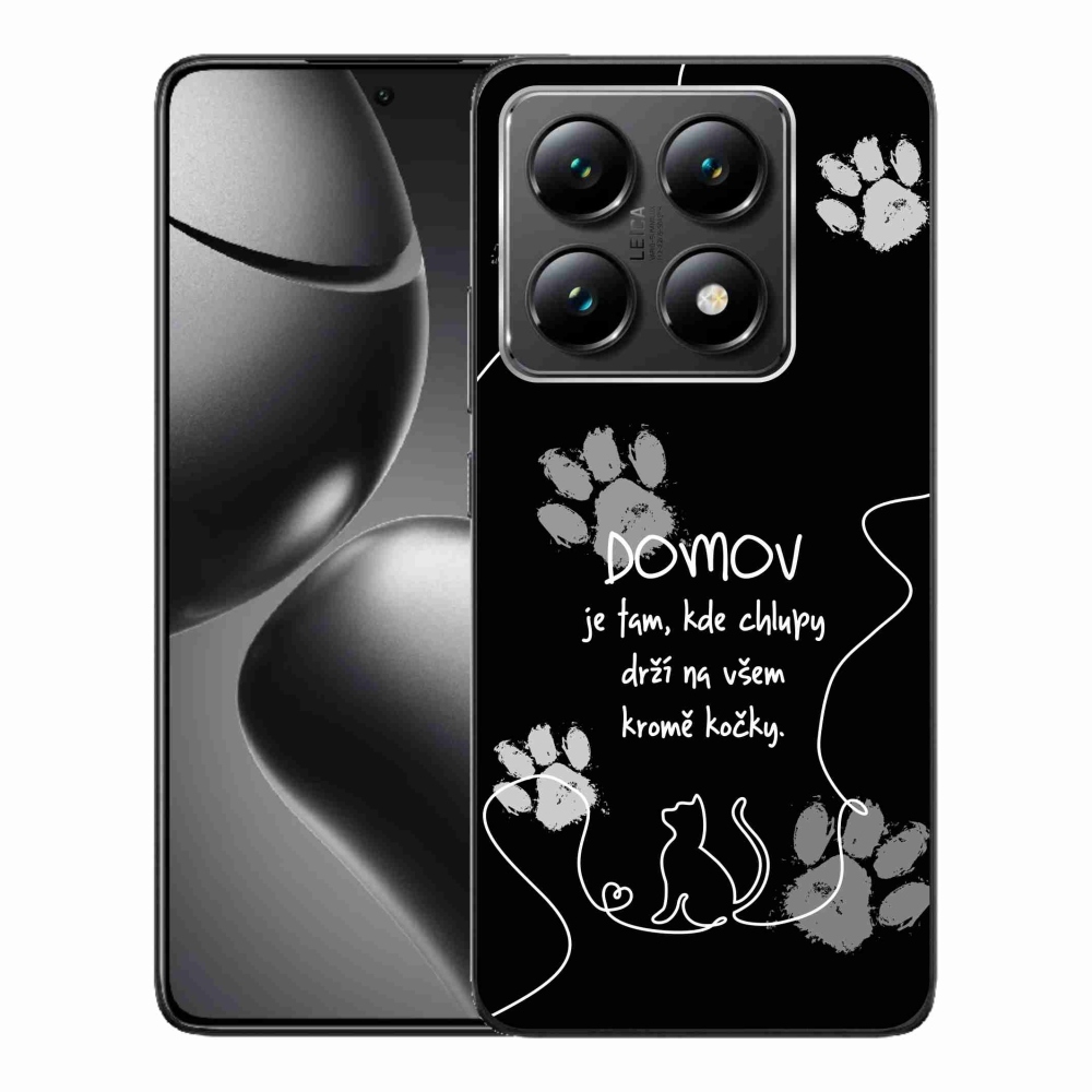 Gelový kryt mmCase na Xiaomi 14T - kočičí motiv černé pozadí