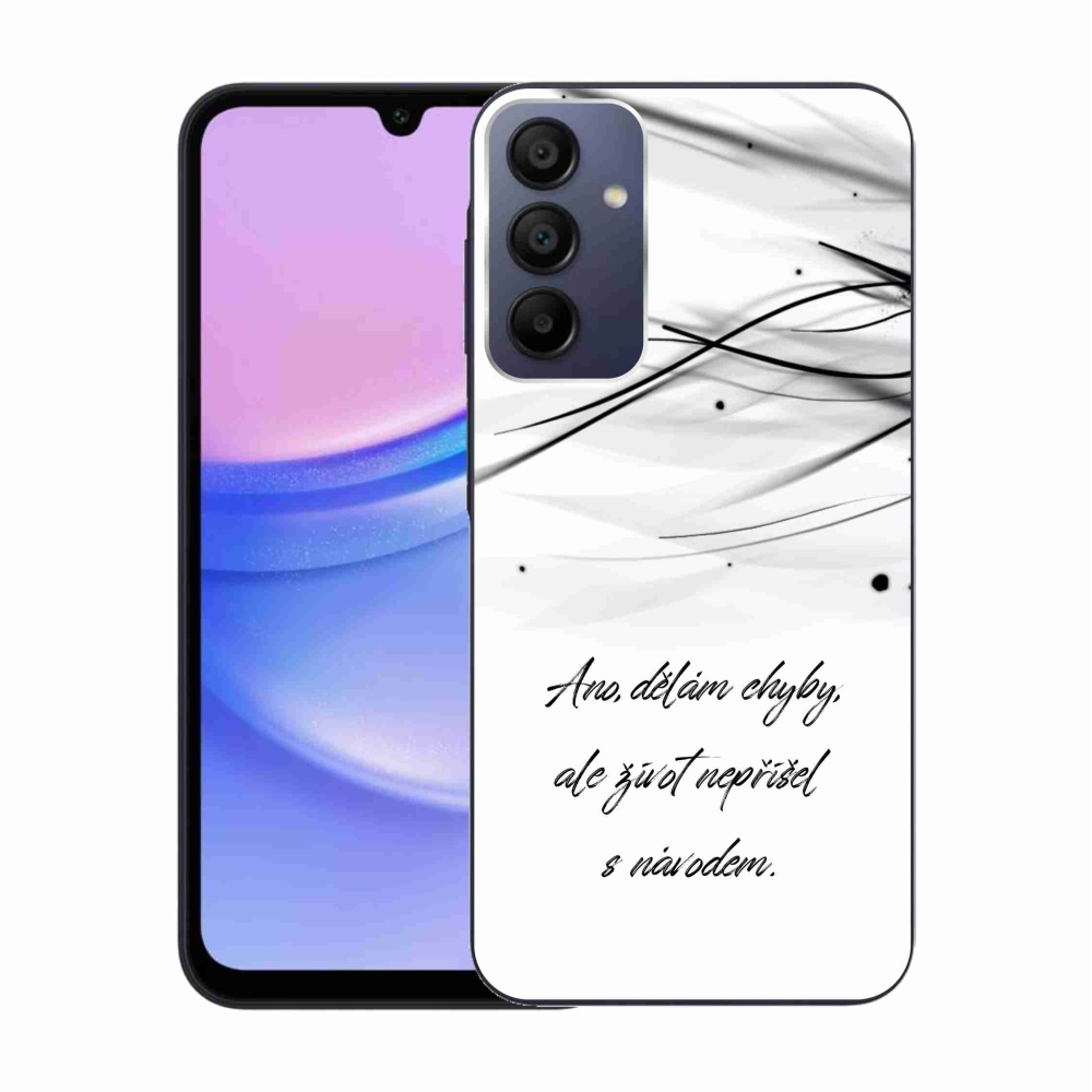 Gelový kryt mmCase na Samsung Galaxy A15 4G/5G - citát bílé pozadí