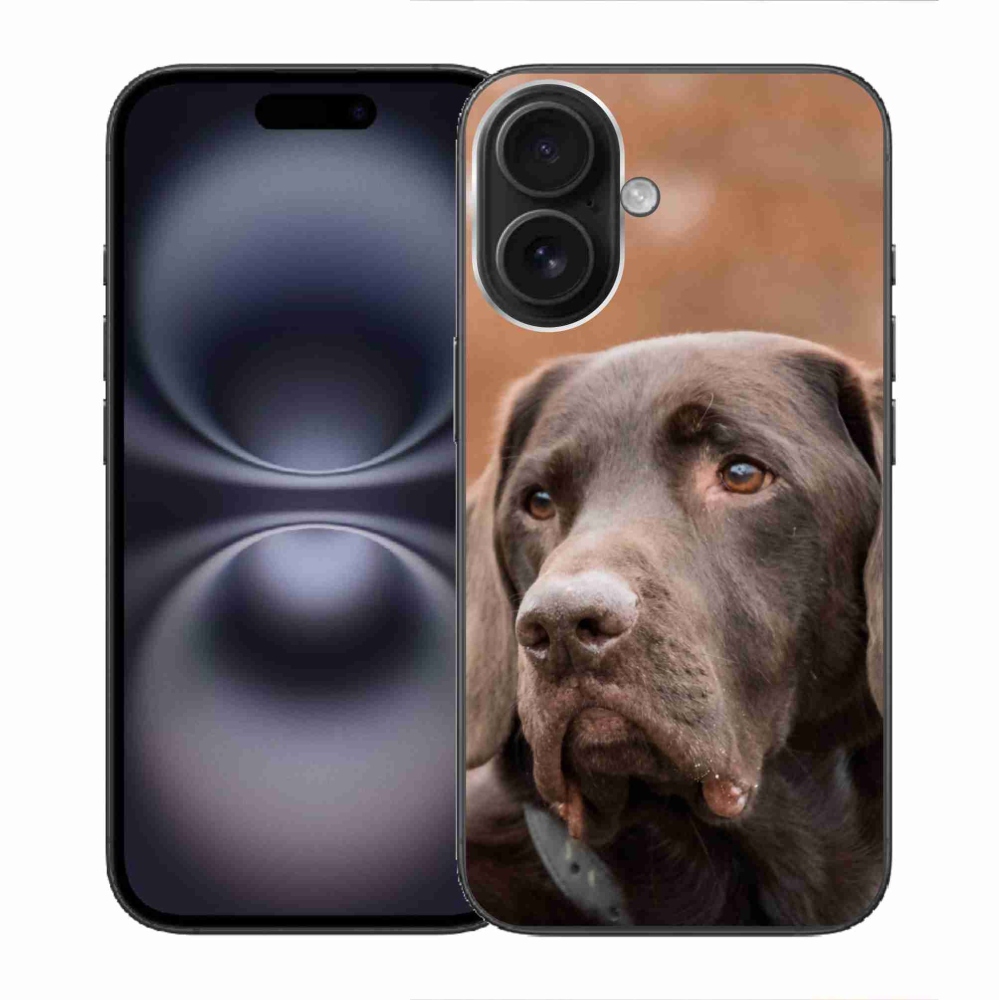 Gelový obal mmCase na iPhone 16 - hnědý labrador