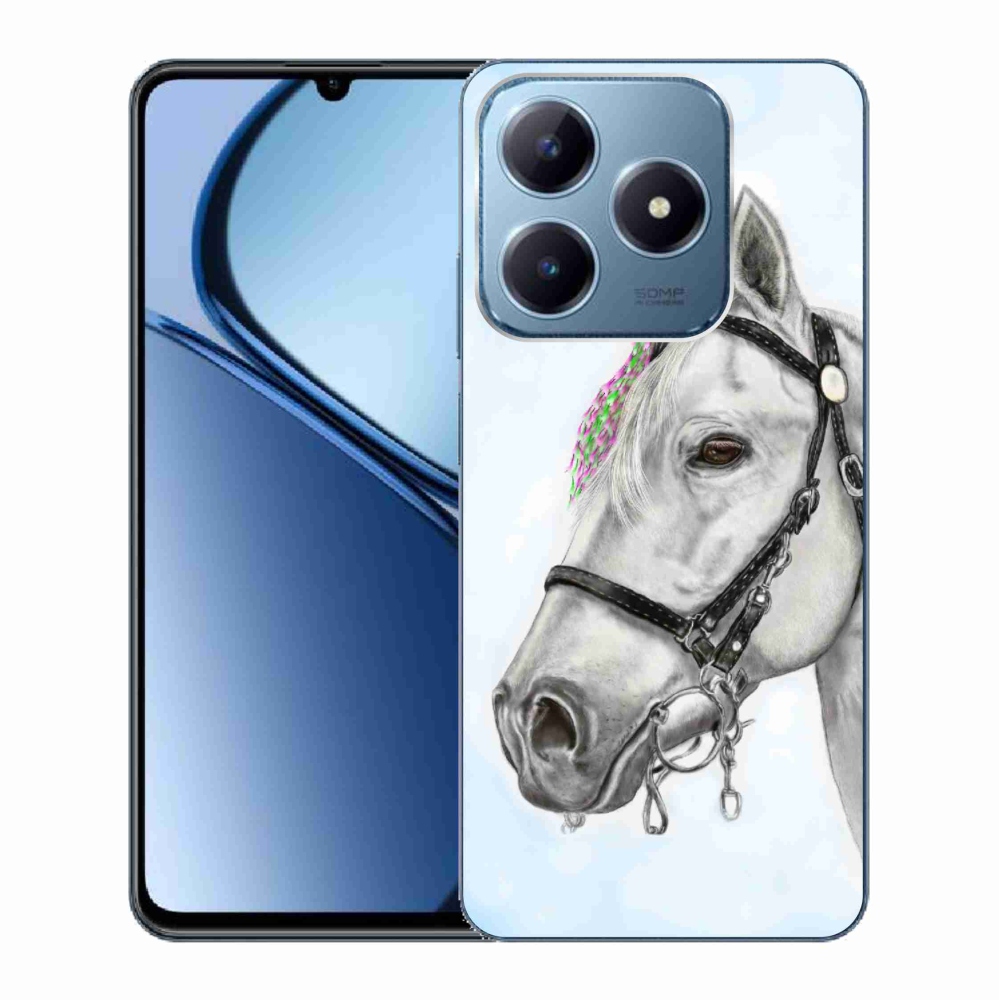 Gelový kryt mmCase na Realme C63 - bílý kůň 1