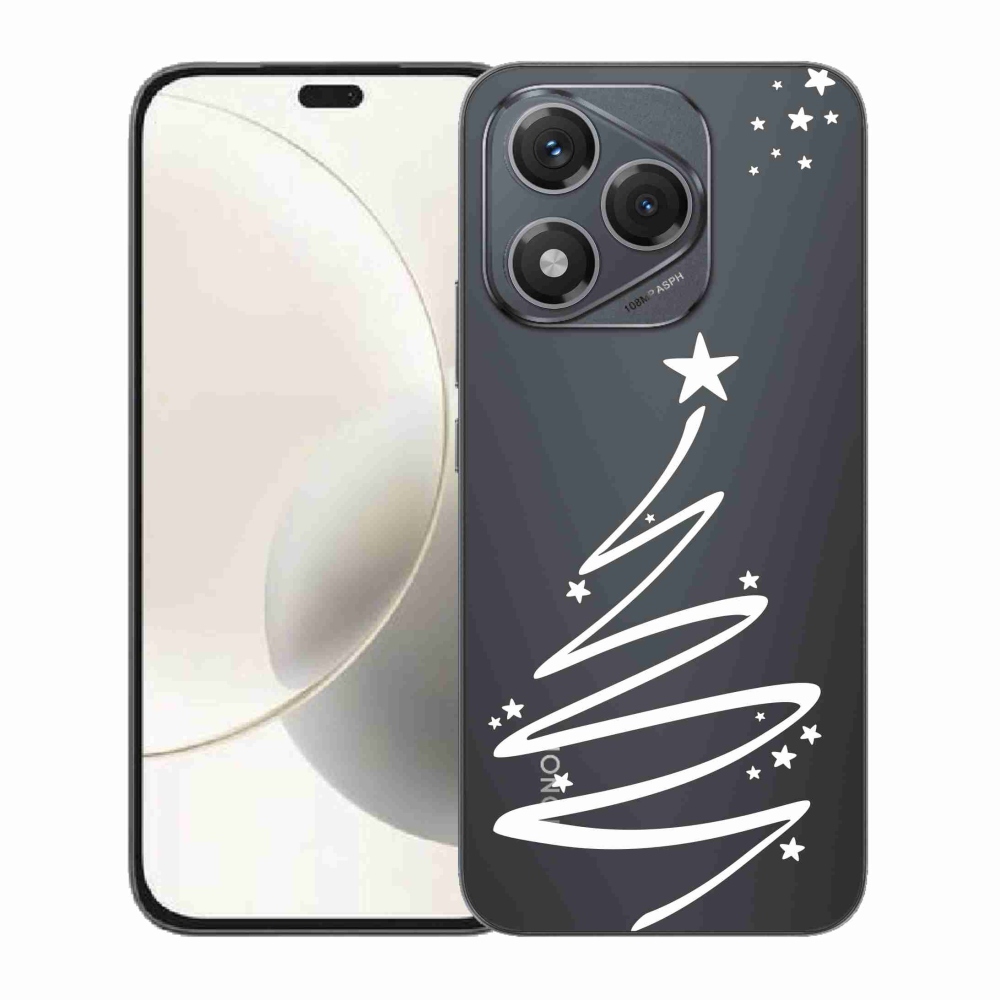 Gelový kryt mmCase na Honor 400 Lite - bílý stromeček na průhledném pozadí