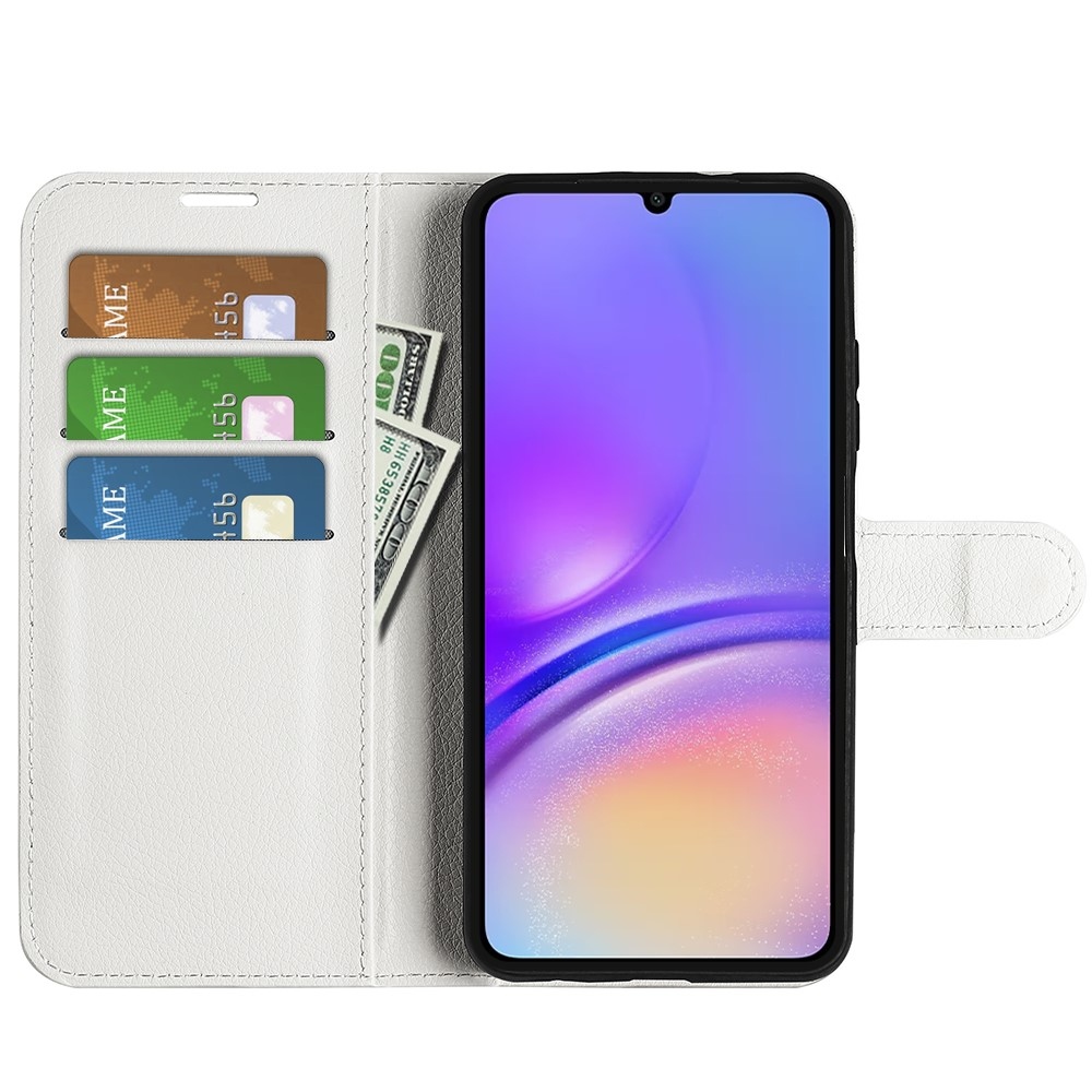 Litchi knížkové pouzdro na Samsung Galaxy A06 4G - bílé
