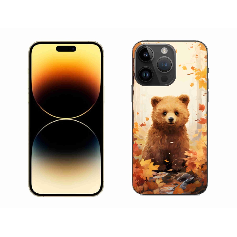 Gelový kryt mmCase na iPhone 14 Pro Max - medvěd v lese
